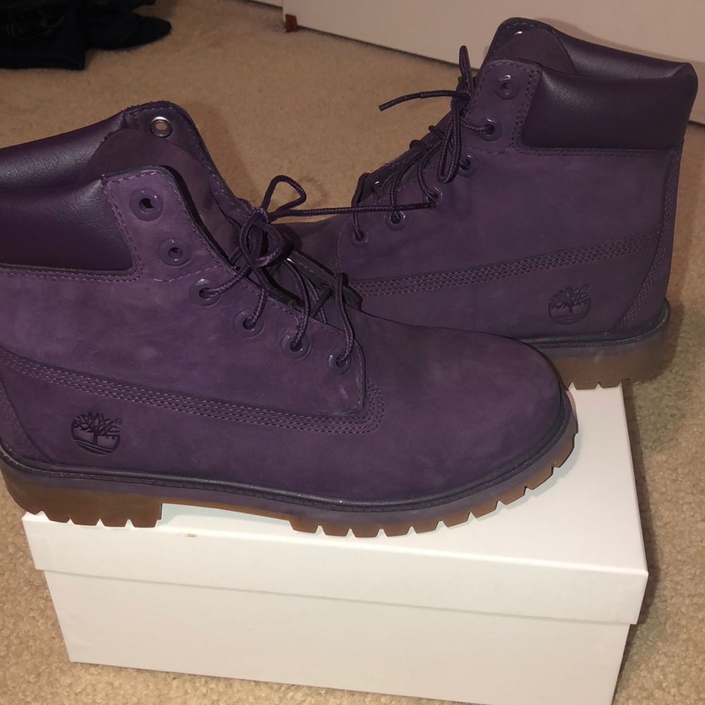 All purple timberland boots